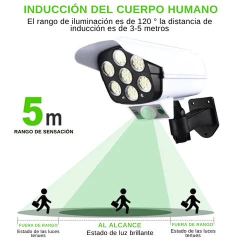 FOCO LED SOLAR – LAMPARA TIPO CAMARA